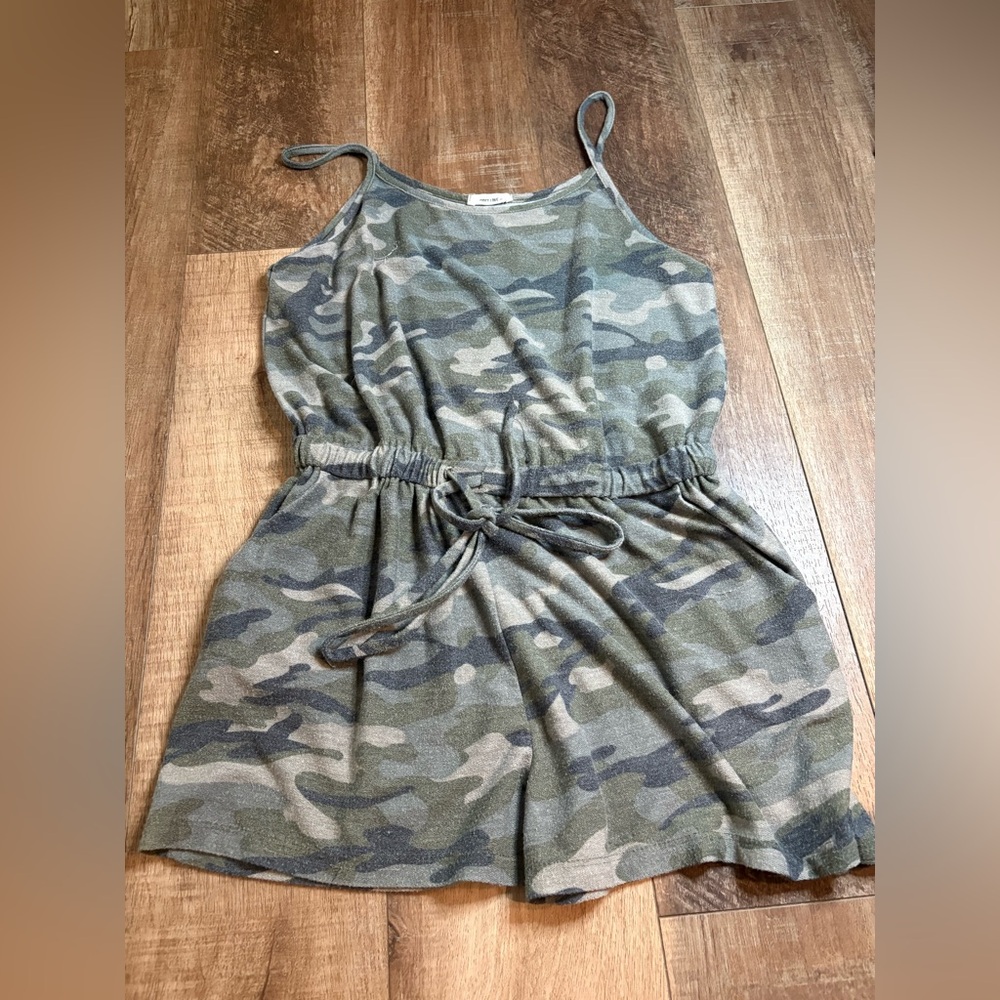 First Love Green Camo Romper